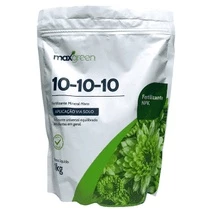 ADUBO FERTILIZANTE MAXGREEN 10.10.10 P/MANUTENÇÃO DE FOLHAS E CRESCIMENTO 1KG