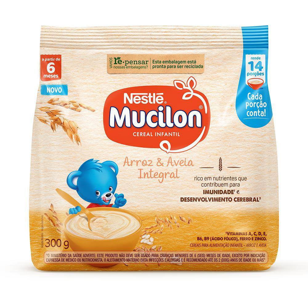 Cereal Infantil Mucilon Arroz E Aveia Integral 300g | Shopee Brasil