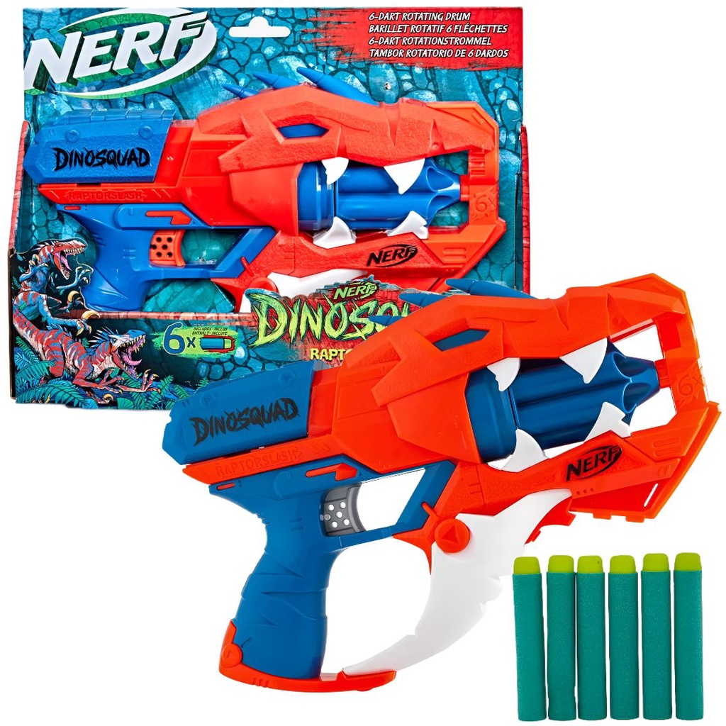 Lançador Nerf Pistola Lança 6 Dardos Arminha Brinquedo Raptor