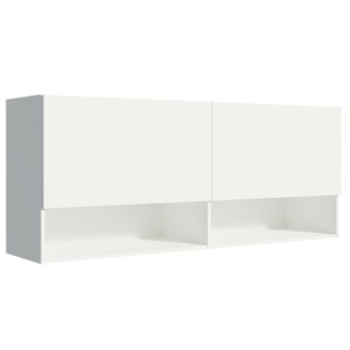 Armário Aéreo 120 cm 2 Portas 2 Nichos Branco para Área de Serviço Madesa
