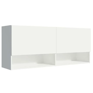 Armário Aéreo 120 cm 2 Portas 2 Nichos Branco para Área de Serviço Madesa