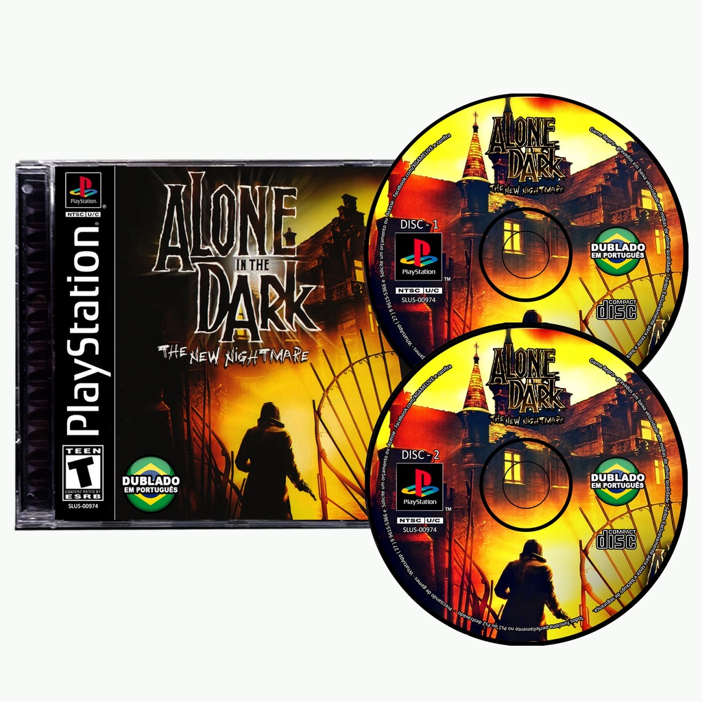 Alone in The Dark - Dublado em Português - JOGO para Ps1 / Playstation 1 + Capa + Encartes By CameloGames