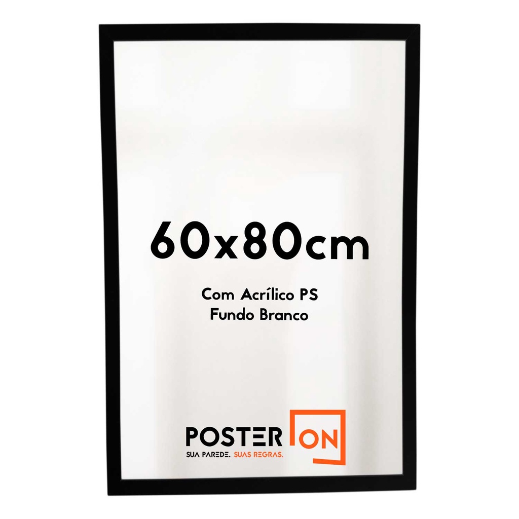 Moldura 60x80cm – Com acrílico PS - Fundo Branco