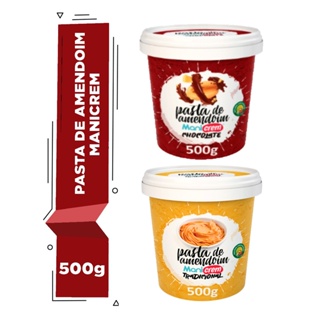 Kit 02x Pasta de Amendoim Manicrem Tradicional e Chocolate - 500g