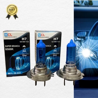 1 PAR Lâmpada Super Branca H7 12v 55W 8500k Xenon