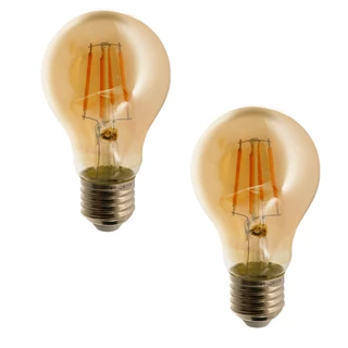 Kit 2 Lâmpada Led Bulbo Retrô Vintage Filamento A60 Quente