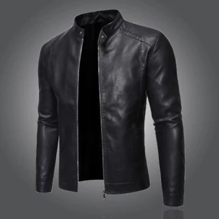 Jaqueta De Couro De Outono Masculina/Novo Estilo Versão Coreana Moda Da/Colarinho De Suporte Slim-Fit Casaco PU/Bonito Jovem /