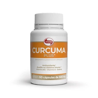 Cúrcuma Plus 500mg 60caps Vitafor - Antioxidante Saúde Imune