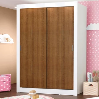 Guarda-Roupa Infantil Madesa Enzo 2 Portas de Correr - Branco/Rustic em Oferta na Shopee