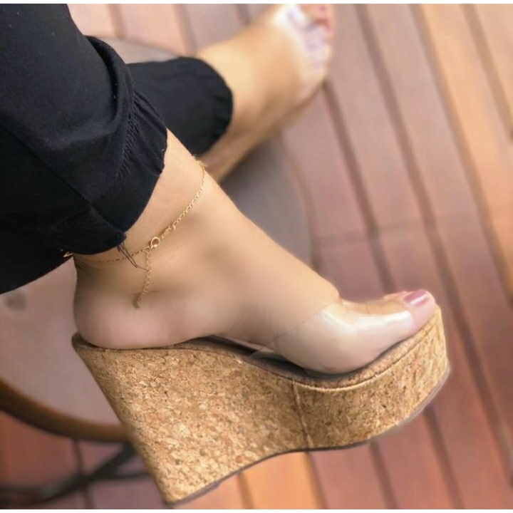 Sandália 33 ao 40 feminina tamanco salto alto anabela plataforma