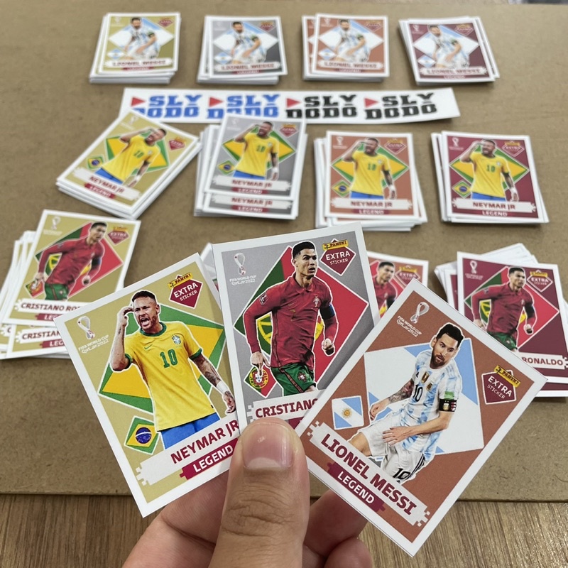 Figurinhas Extras: Bordo - Cr7 - Neymar - Messi - Mbappe