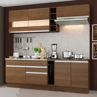 Cozinha Completa Madesa Parma com Armário e Balcão (Sem tampo e Pia) - Rustic em Oferta na Shopee
