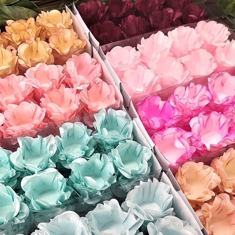 Forminha FLOR PAPEL MANTEIGA Mod. SIENA para Doces Finos, Docinhos e Brigadeiros c/ 40 unidades