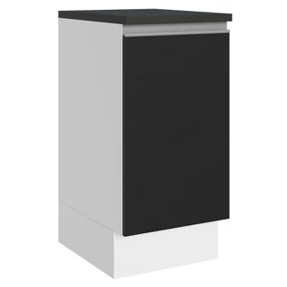 Balcão Armário de Cozinha 100% MDF 40 cm 1 Porta Branco/Preto Acordes Madesa em Oferta na Shopee