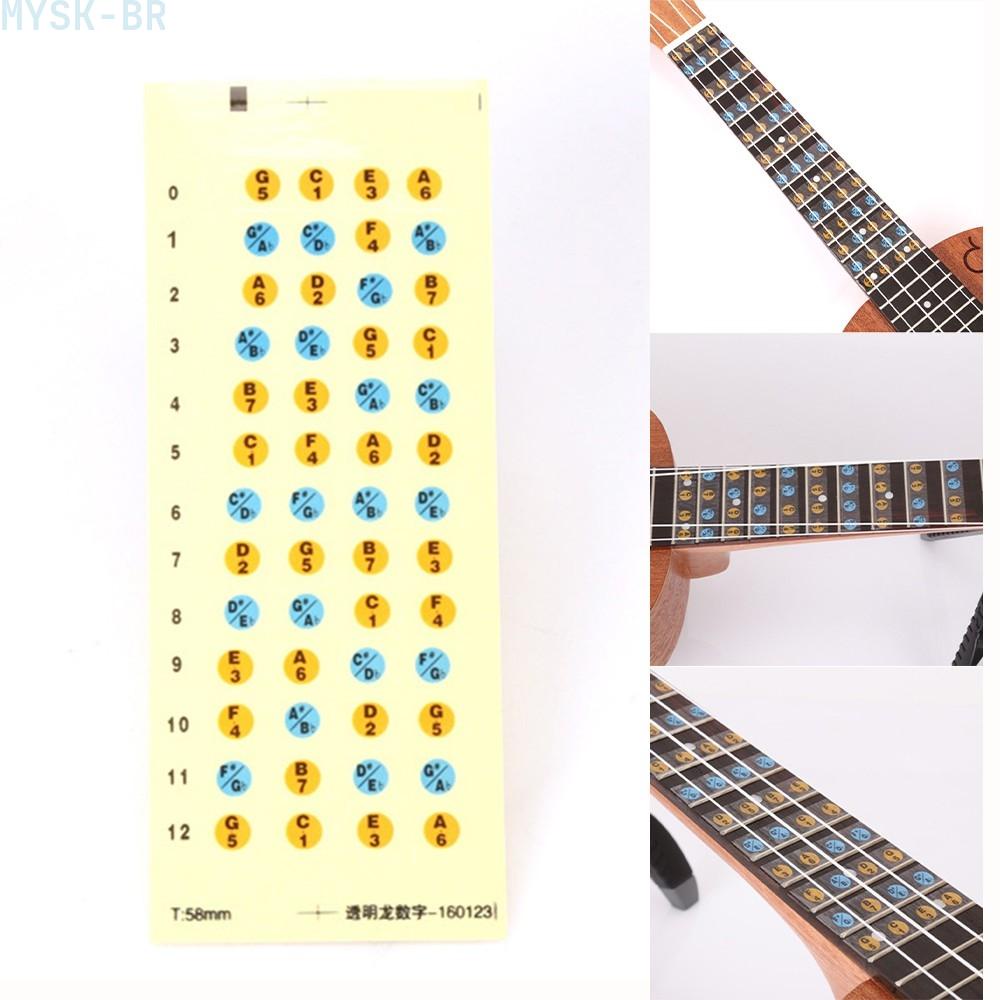 Ukulele Fretboard Nota Decalque De Placa De Dedo Frets Map Adesivo Para