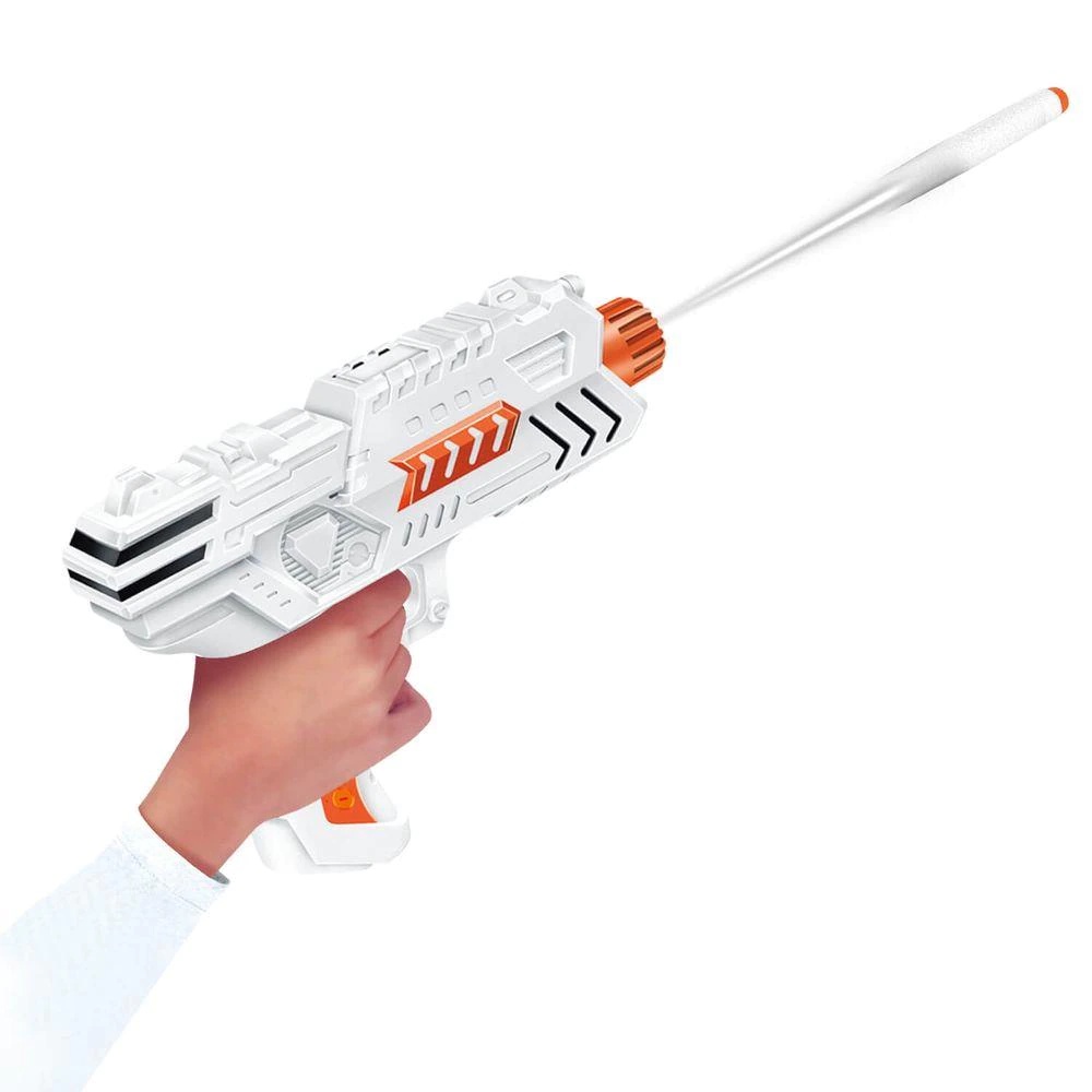 Lançador Metralhadora Automático Estilo Nerf Com 12 Dardos Cor Branco  Desenho Liso