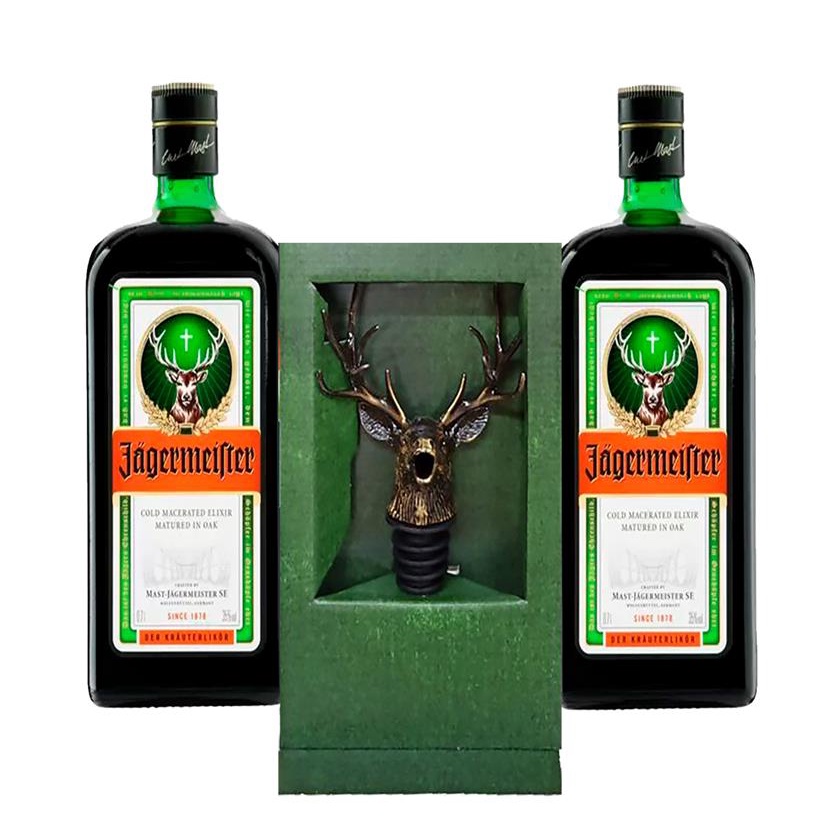 Kit Presente Licor Jagermeister Pack 2un.500Ml DOSADOR | Shopee Brasil
