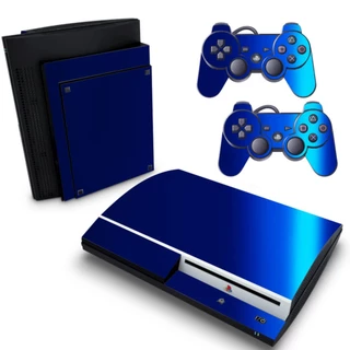 Skin PS3 Fat Playstation Adesivo Pelicula Protetora Brilho Cor Azul