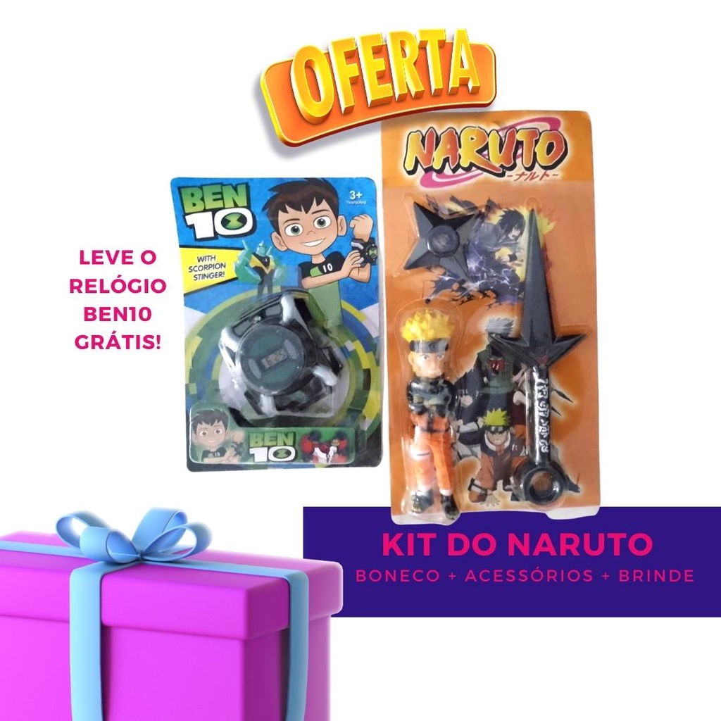 Kit Cartelado Naruto - leve relógio do Ben10 com som e luz | Shopee Brasil