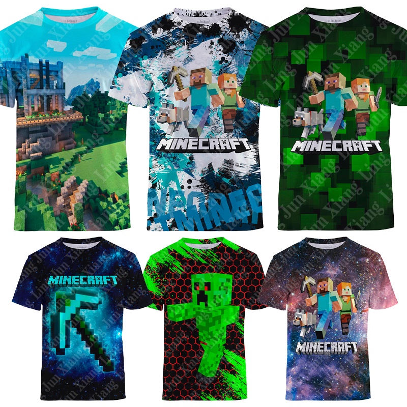 camisa camiseta para aniversario tema minecraft