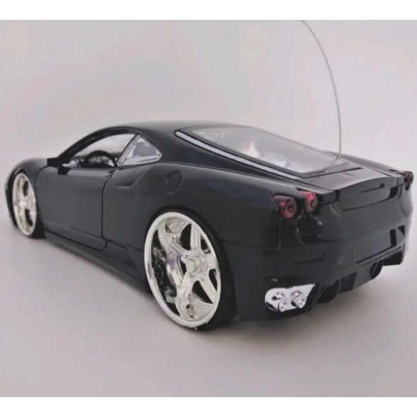 Carrinho De Controle Remoto Carro Ferrari F430 Com Led( preto