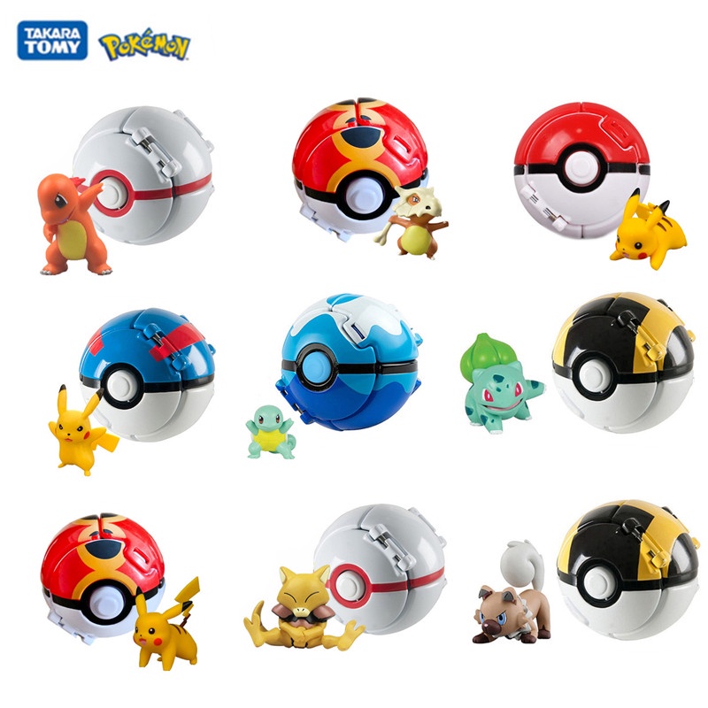 Pokemon brinquedos pokeball deformação anime figura de ação modelo