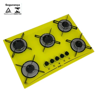 Fogão cooktop D&D 5 bocas amarelo a gás