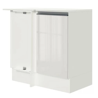 Balcão de Canto Madesa Smart 100% MDF com Tampo - Porta Branco Brilho