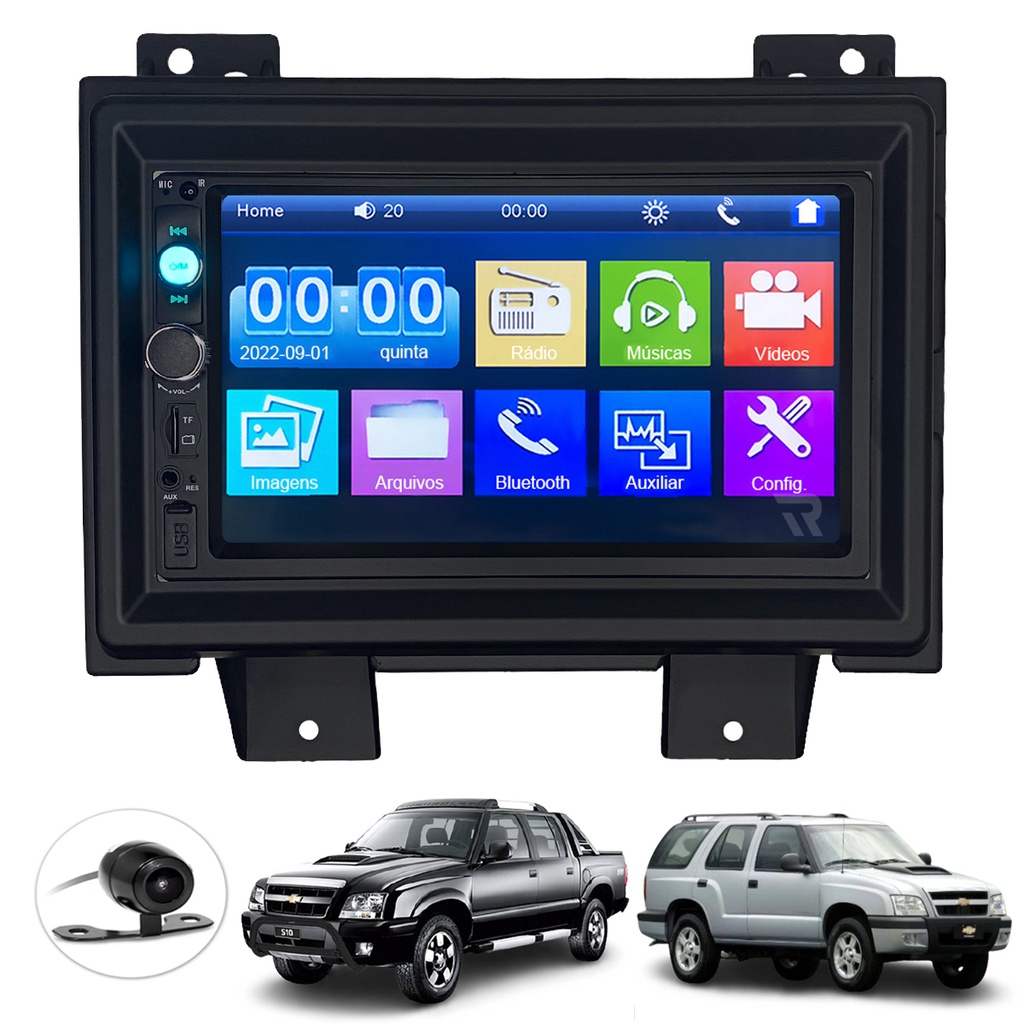 Kit Central Multimidia DVD 2 Din Mp5 Chevrolet S10 Blazer 1995 a 2000 ...
