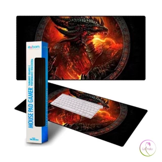 MousePad GAMER Exbom 70cmx35cm Estampa Dragão de Fogo