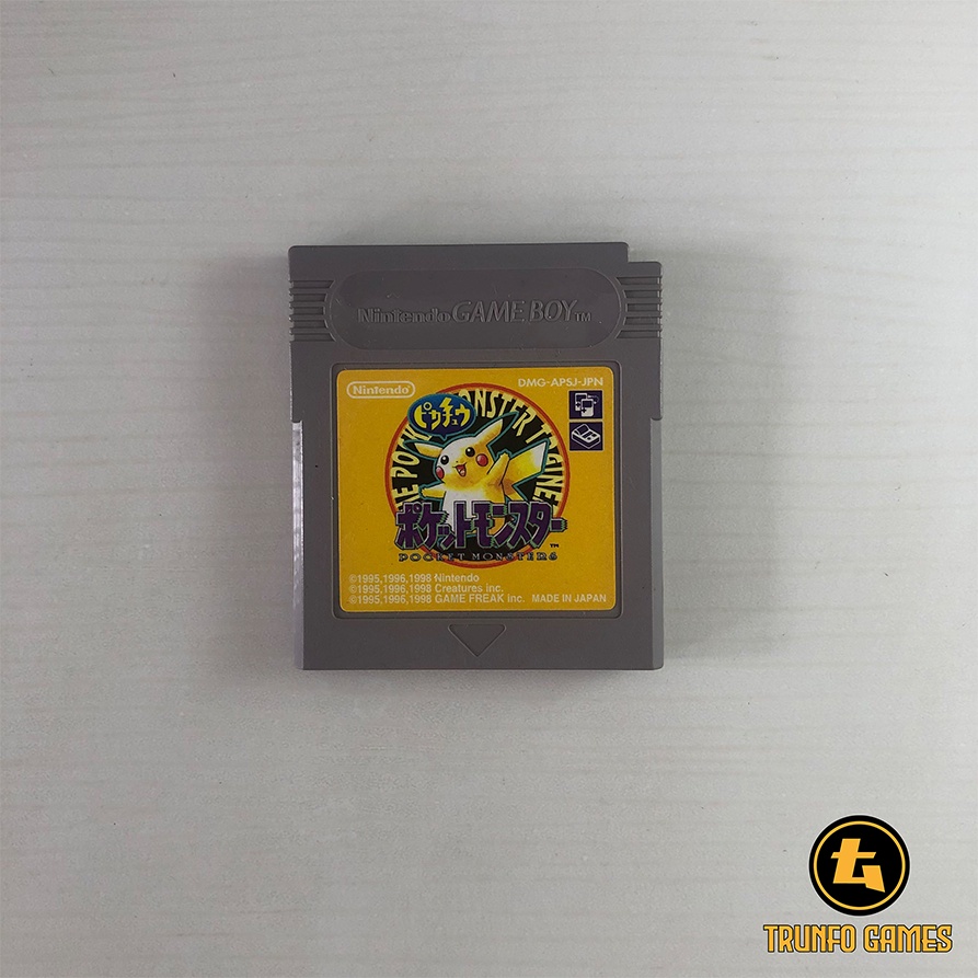 Cartucho jogo Pokemon Yellow de Game Boy Color (GB, GBC e GBA), original