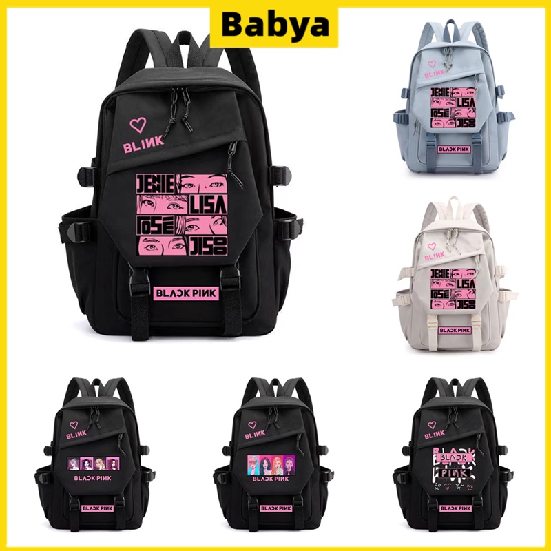 Mochila Black Pink Orelha Mascara Gatinho Colar Kpop Bolsa - Rosa