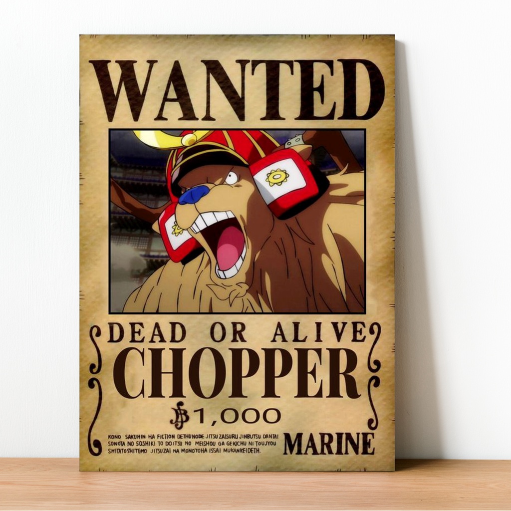 Placa Decorativa One Piece Quadro Wanted Recompensa Coleção