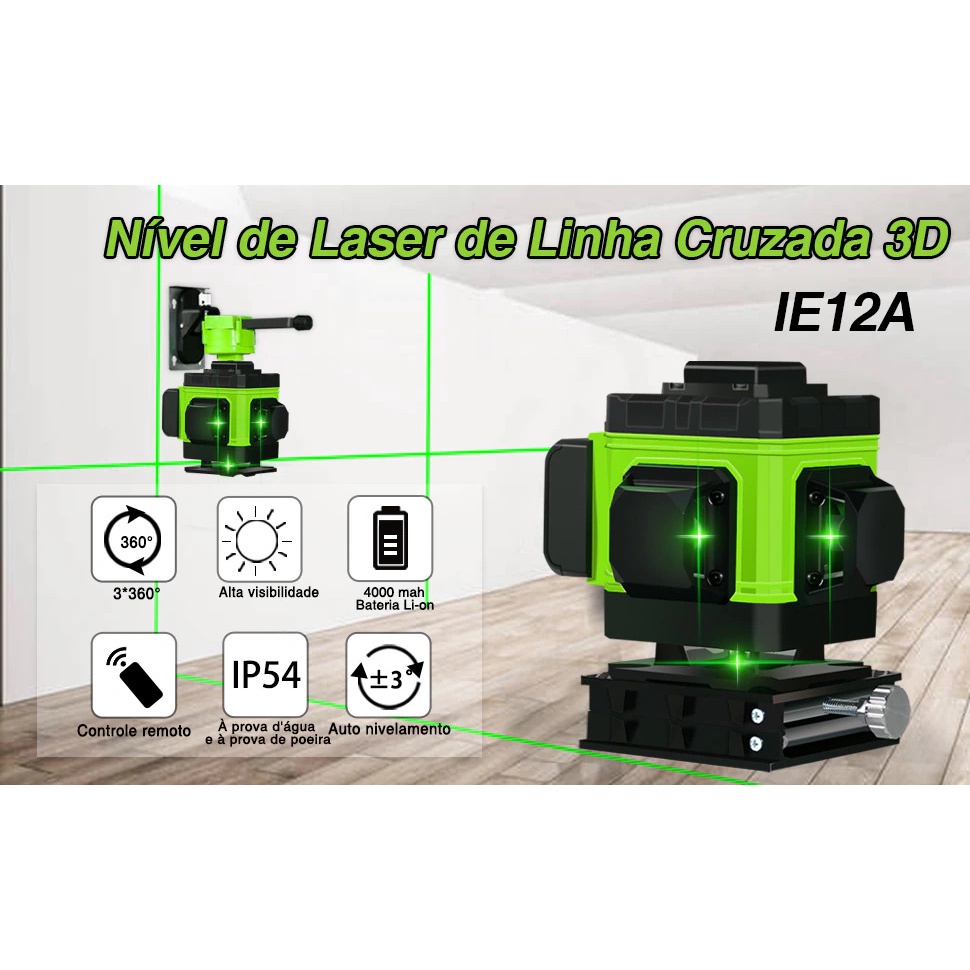 Multifuncional 4D 16 linhas 360 Laser Nível 3 ° Máquina de autonivelam –  J-one