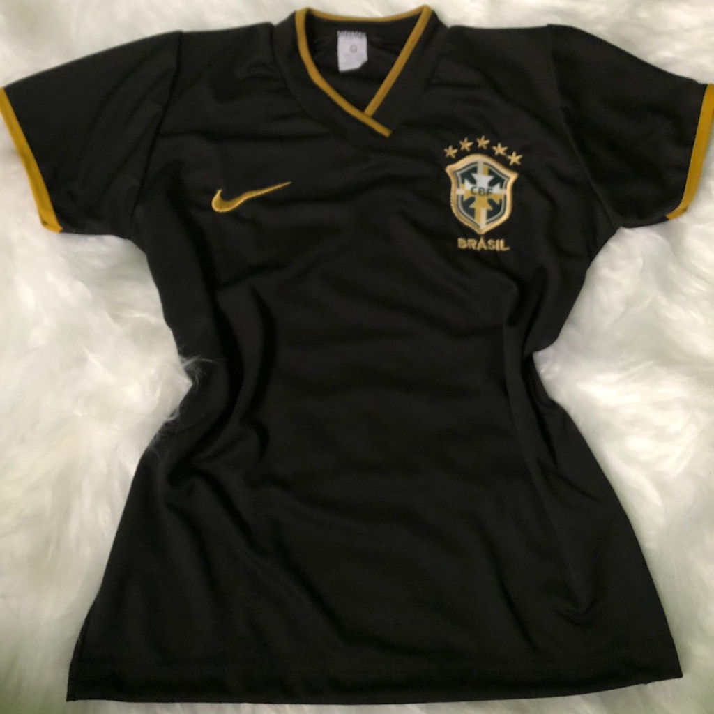 Camisa do brasil preta feminina edição limitada