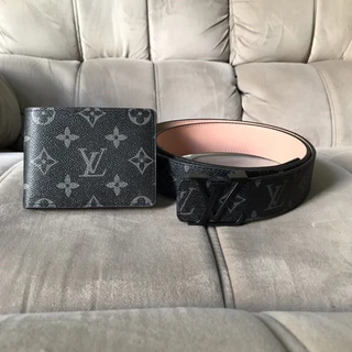 Kit Cinto e Carteira Louis Vuitton Preto Monogram