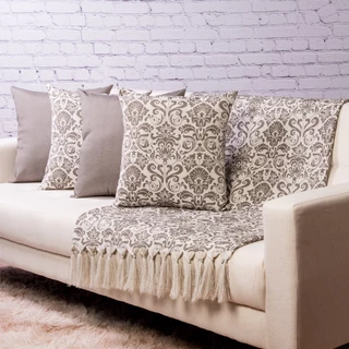 Kit 1 Manta Para Sofá Poltrona Cama 1,80x1,40 Com 4 Capas de Almofada Decoração
