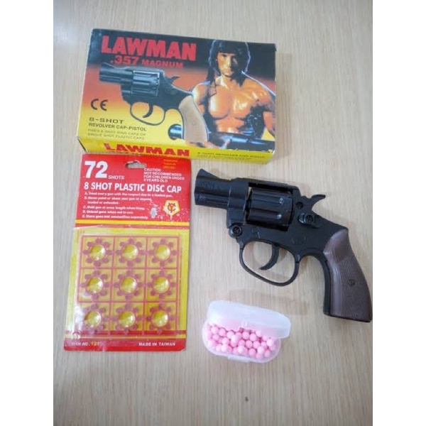Brinquedo de Espoletas LAWMAN .357 Magnum do Rambo de 1980 