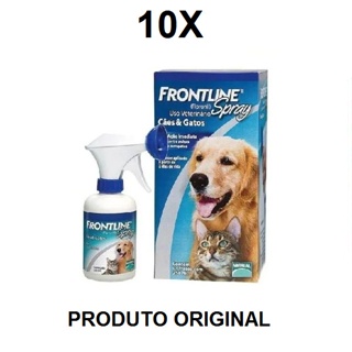 Combo 10x Frontline Spray Anti Pulgas P/ Cães E Gatos 250 Ml