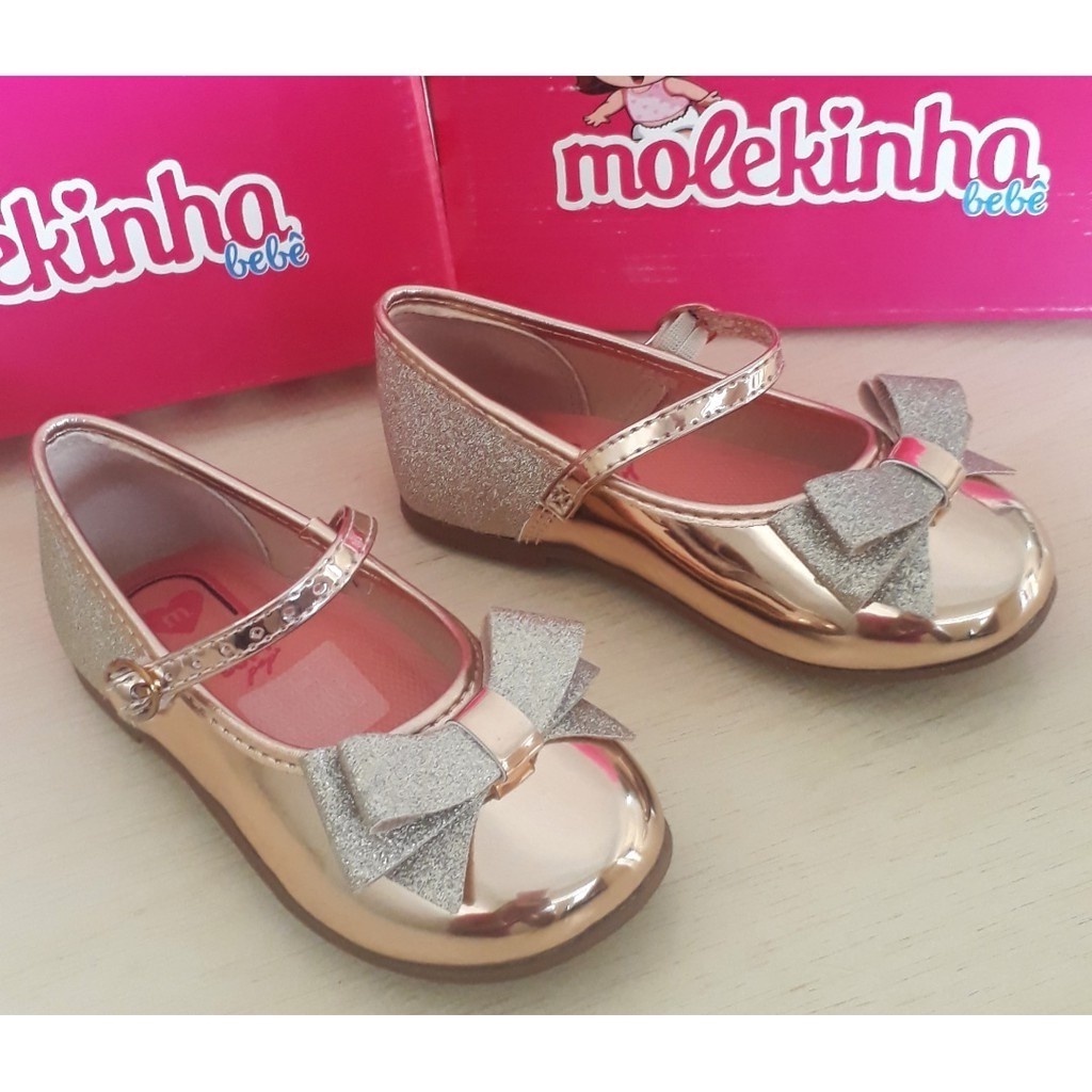 Sapatilha infantil molekinha store dourada