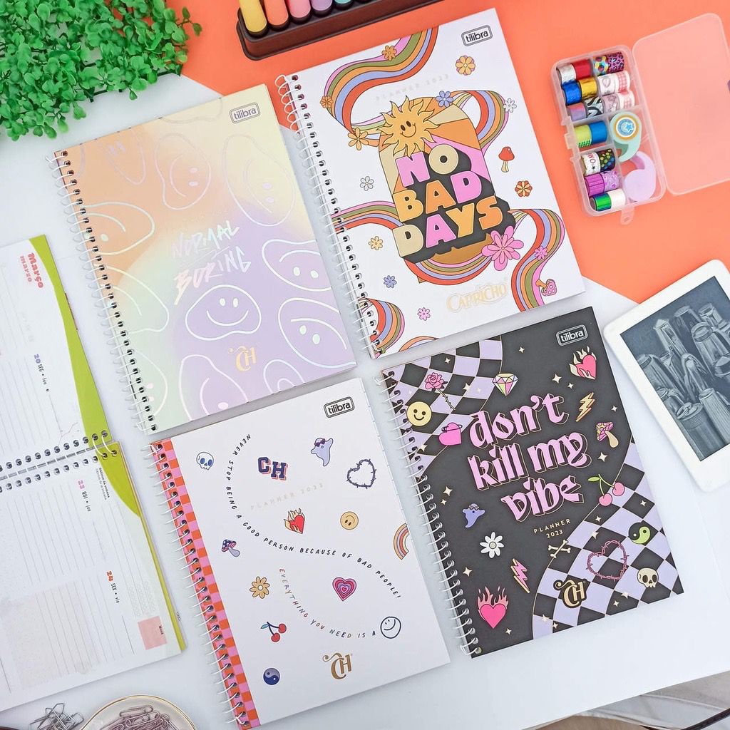 Agenda planner 2023 tilibra capricho 80 folhas 177mm x 240mm Shopee