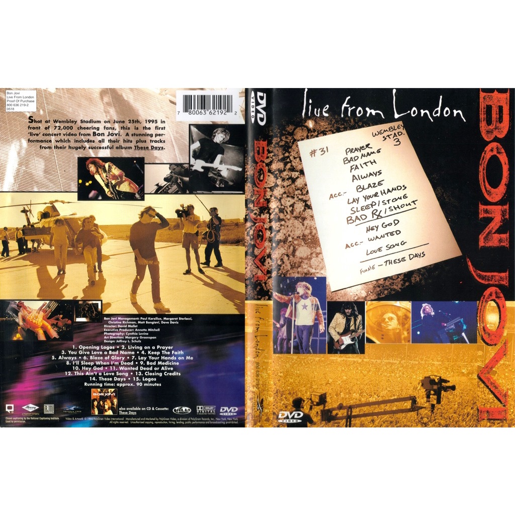 Bon Jovi - Live From London 1995 | Shopee Brasil