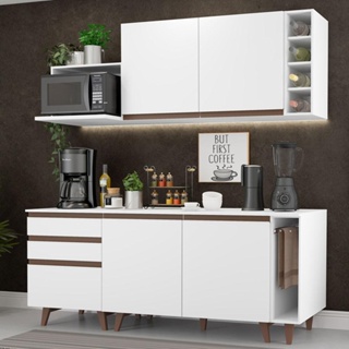 Cozinha Completa Madesa Reims 200001 com Armário e Balcão - Branco