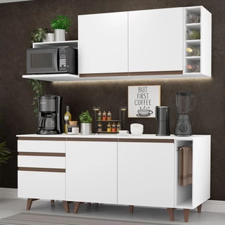 Cozinha Completa Madesa Reims 200001 com Armário e Balcão - Branco em Oferta na Shopee
