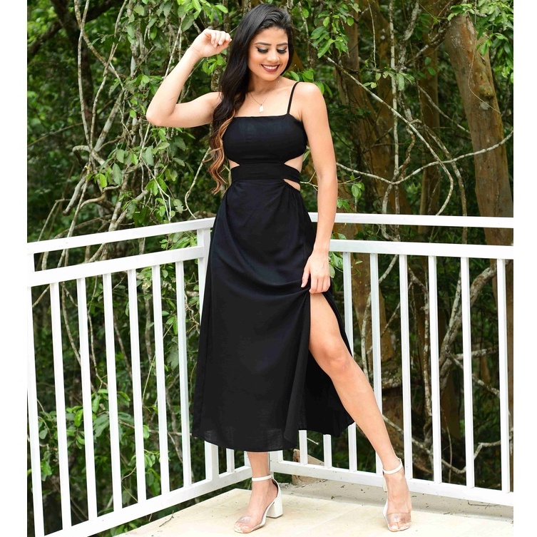 Vestido Lascado Na Perna Vestido Envelope Vestido Longo Abertura