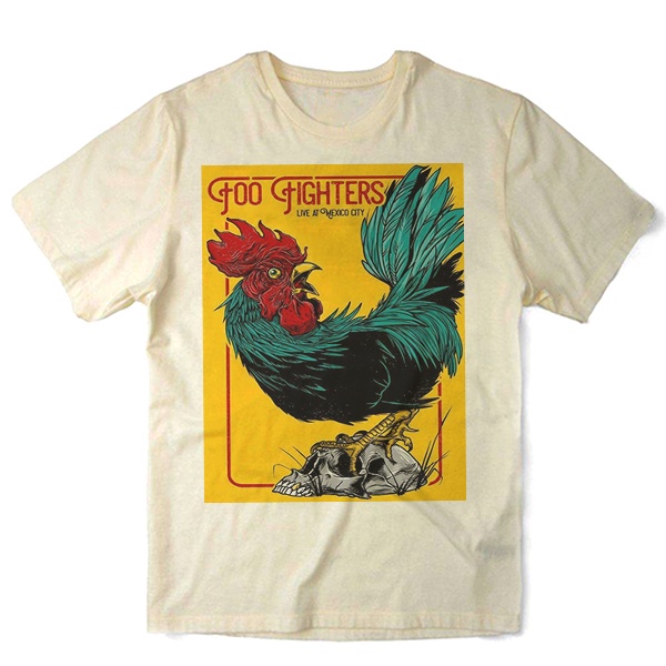 Camiseta Oficial Foo Fighters Dave Grohl Logo - Hombre - Manga