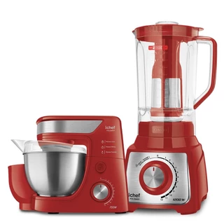 Batedeira Planetária e Liquidificador Turbo Ichef - Vermelho