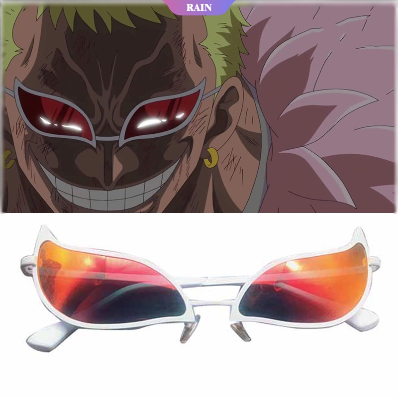 Novo Donquixote Doflamingo Cosplay Óculos De Sol Anime Cat Eye Para Mulheres Homens Engraçados Festa De Natal [Chuva]