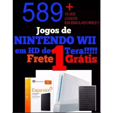 1tb Hd Ext Novo P/ Nintendo Wii C\ Jogos Wii & Gc +10mil Emu