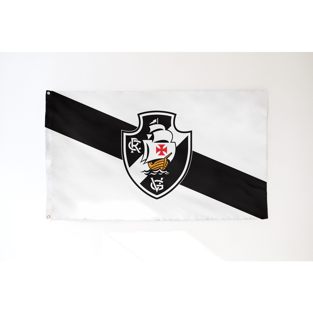 Bandeira Vasco Gama Dupla Face 145x85 Cm Branca Oxford Escudo Shopee